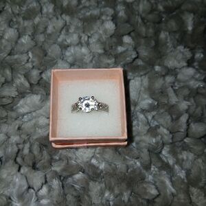 Dazzling Silver Ring with Clear Gemstone